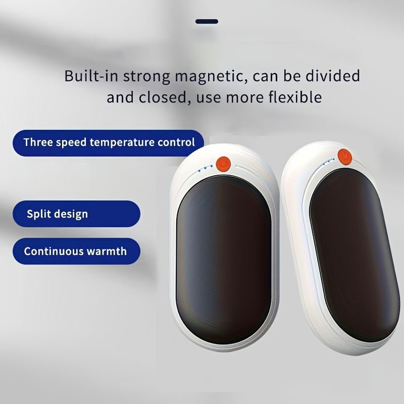 Rechargeable Hand Warmers 2-Pack with USB Charging, 3 Heat Levels, Portable