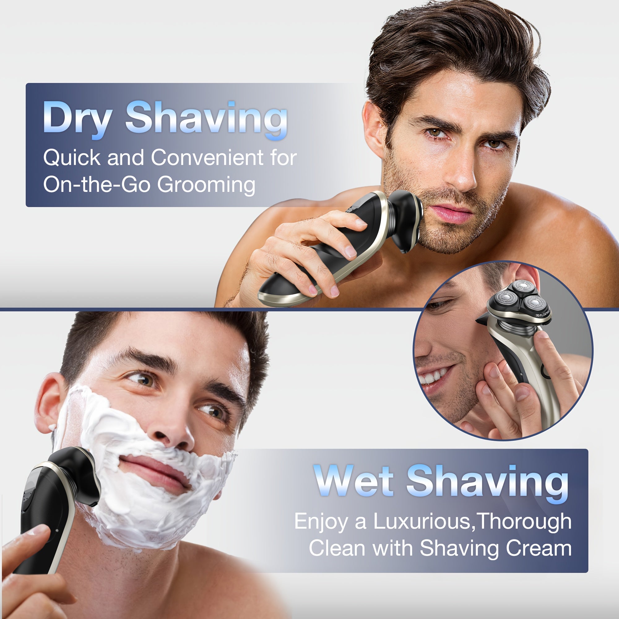 Электробритва для мужчин с UV-станцией очистки и ЖК-дисплеем, влажная и сухая, перезаряжаемая