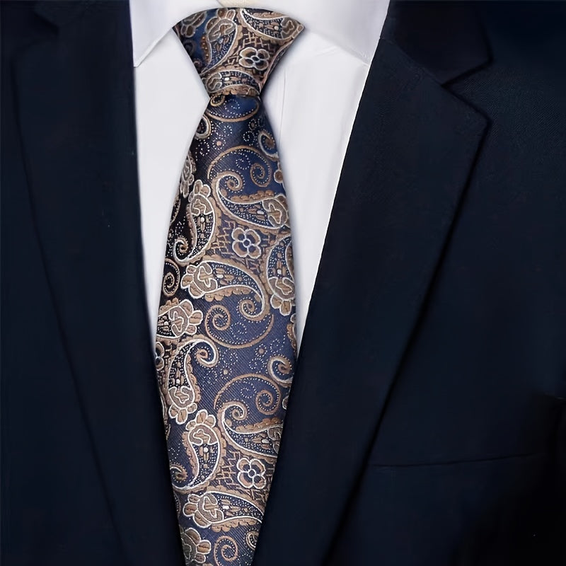 Erkaklar uchun jigarrang naqshli zipli bog'lam, rasmiy ish, to'y va tadbirlar uchun