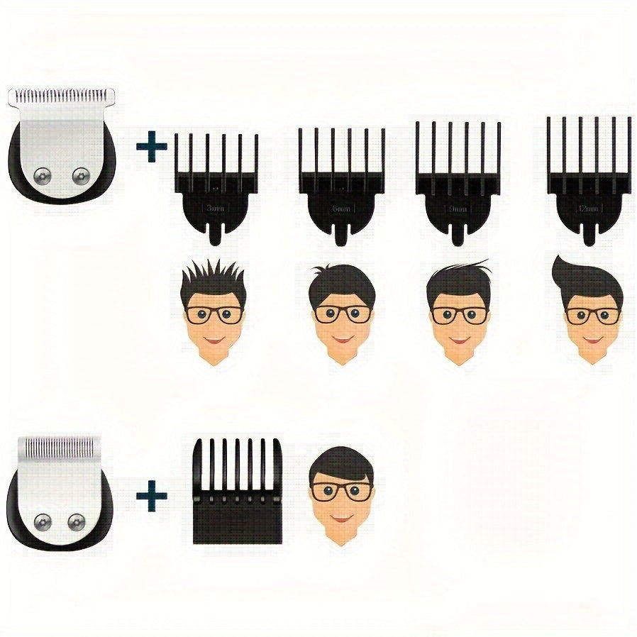 6-in-1 Hair and Beard Trimmer Set with LCD Display USB Rechargeable Body Grooming Kit