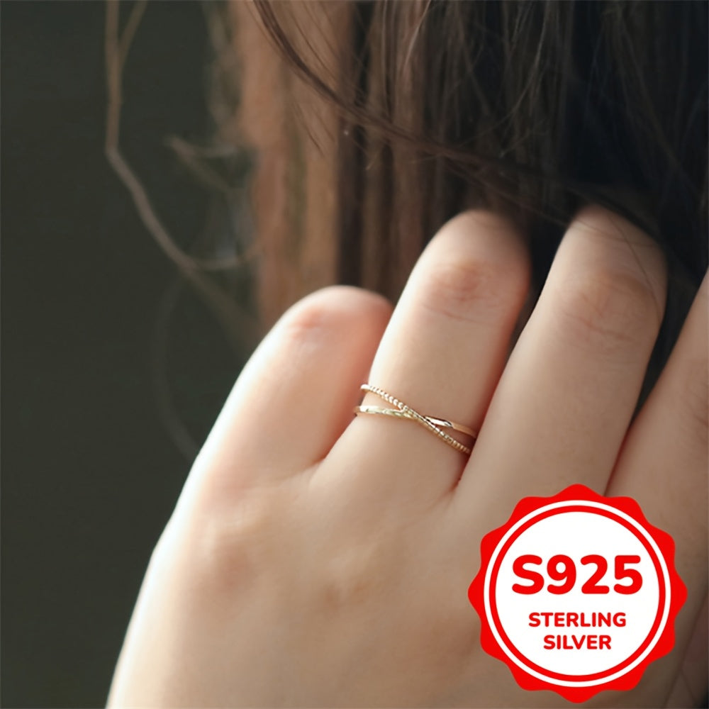 Sterling Silver Cross Ring for Women Minimalist Valentine's Day Birthday Gift