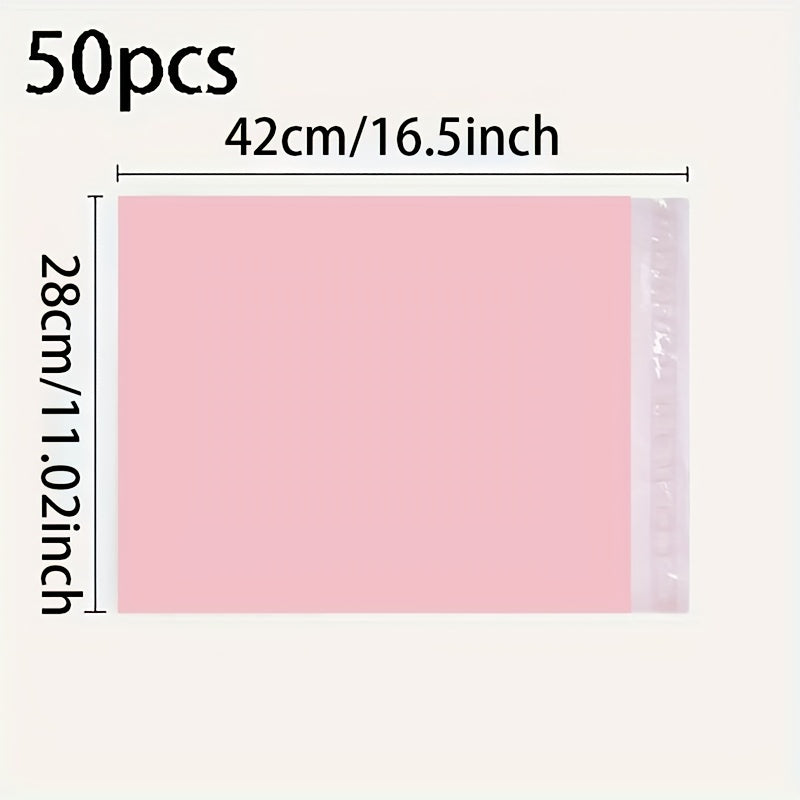 Pink Waterproof Self-Adhesive Courier Bags Bulk Pack of 50 for Shipping Clothes Books