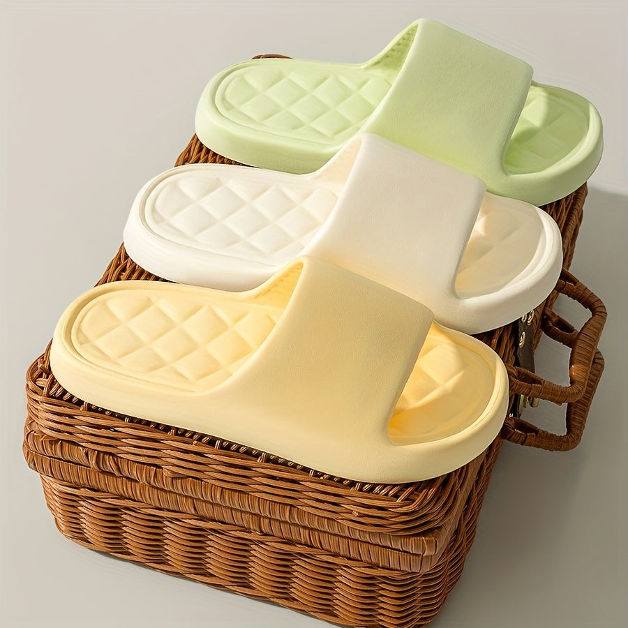 Women's Solid Color Casual Open Toe Slides for Indoor Home Use