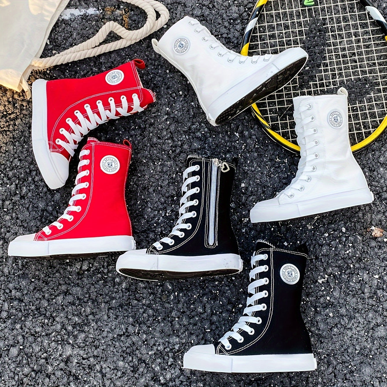 Kids' High-Top Canvas Sneakers for Boys and Girls Breathable Soft Sole Vintage Lace-Up