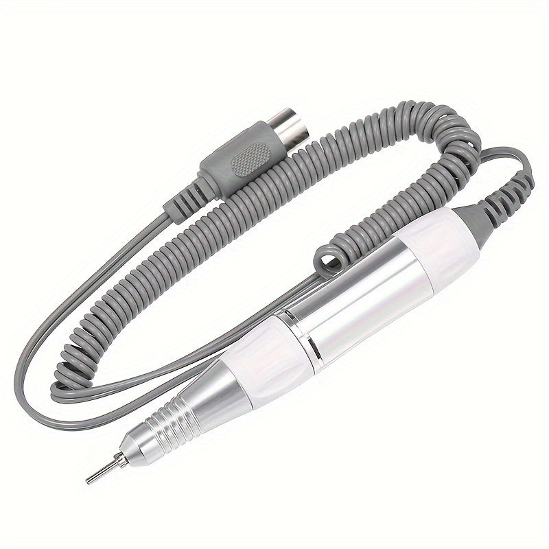 White Electric Nail Drill Pen for Manicure Pedicure Polishing 35000RPM Iron Emery Grit