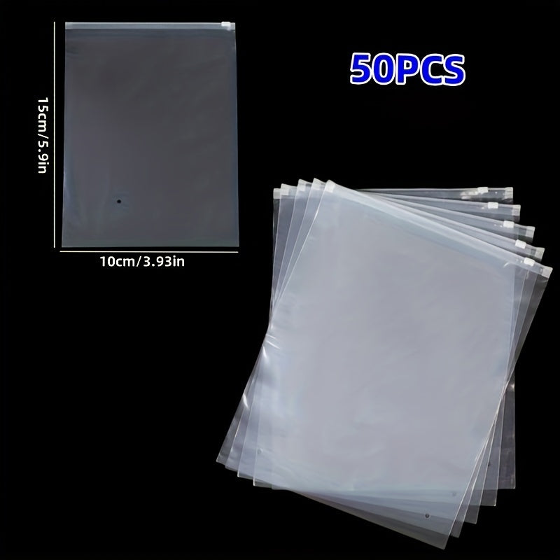 50 dona shaffof 14 Mil qayta ishlatiladigan Ziplock sumkalar, atıştırmalıklar, urug'lar, zargarlik buyumlari uchun paketlash