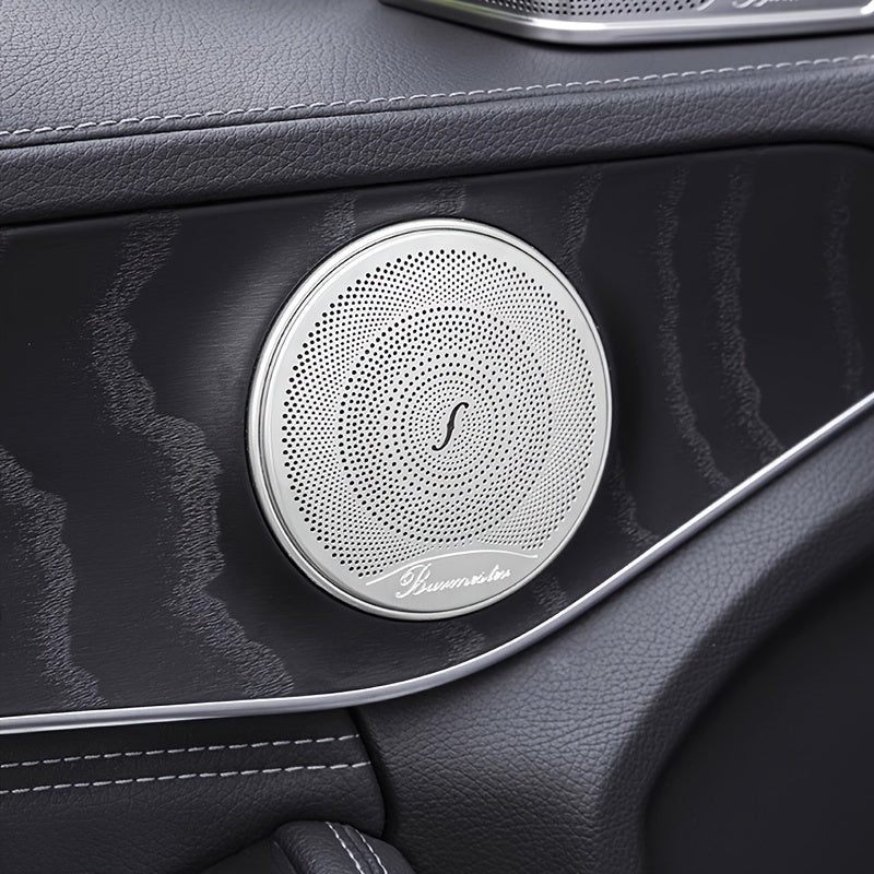 Stainless Steel Car Door Speaker Covers for C/E/GLC 2015-2022 Easy Install