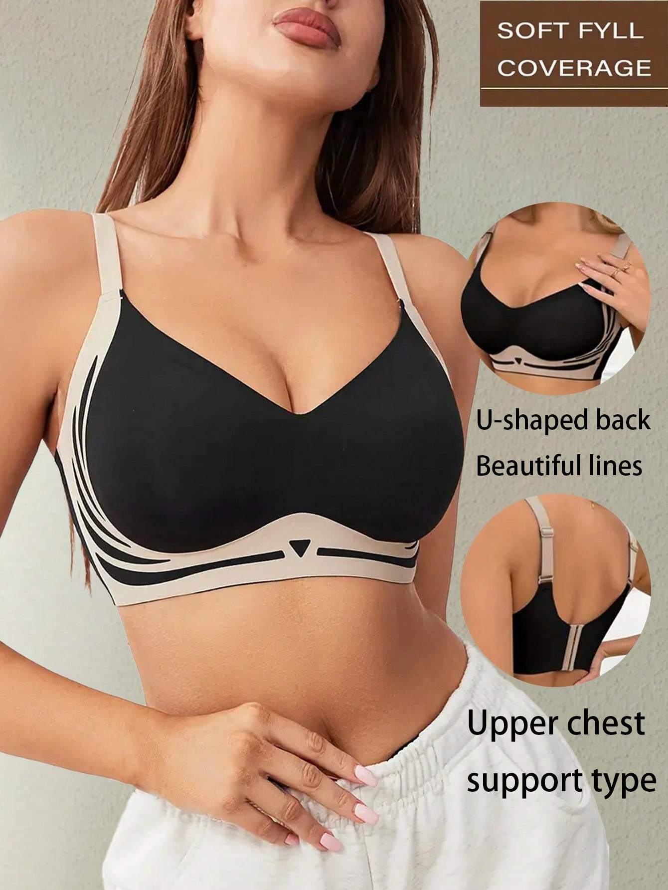 Women's Plus Size Casual Cotton Bra Set 4 Pack