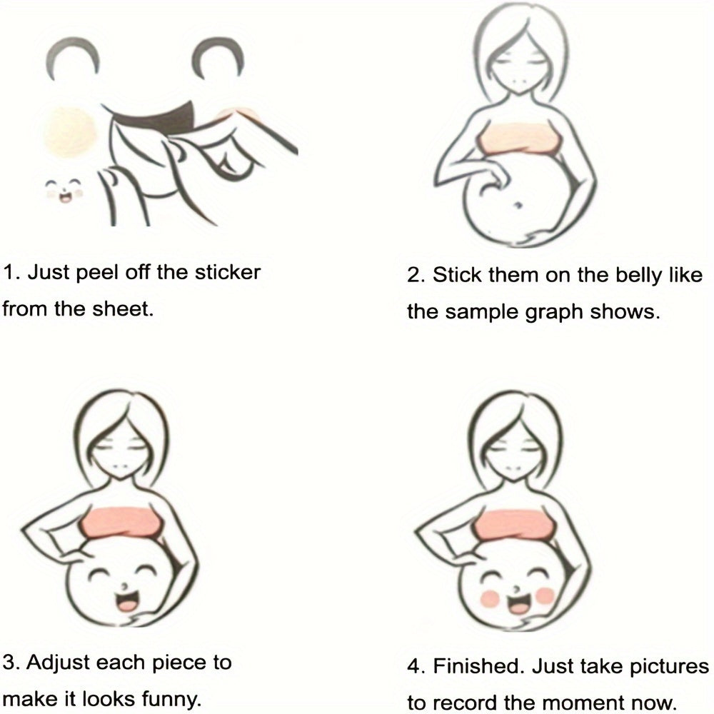 Set of 9 Funny Cute Pregnancy Belly Stickers for Maternity Bump Decals and New Mom Gifts