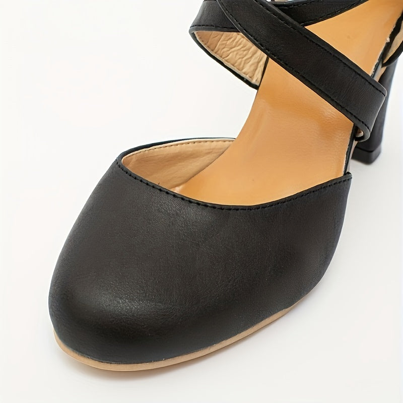 Women Faux Leather High Heel Sandals with Ankle Strap and Pointed Toe
