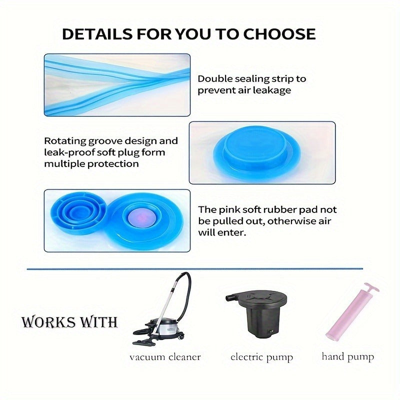 Bolsa de almacenamiento al vacío de un solo pieza que ahorra espacio para ropa con cierre de hebilla, organizador de viaje portátil