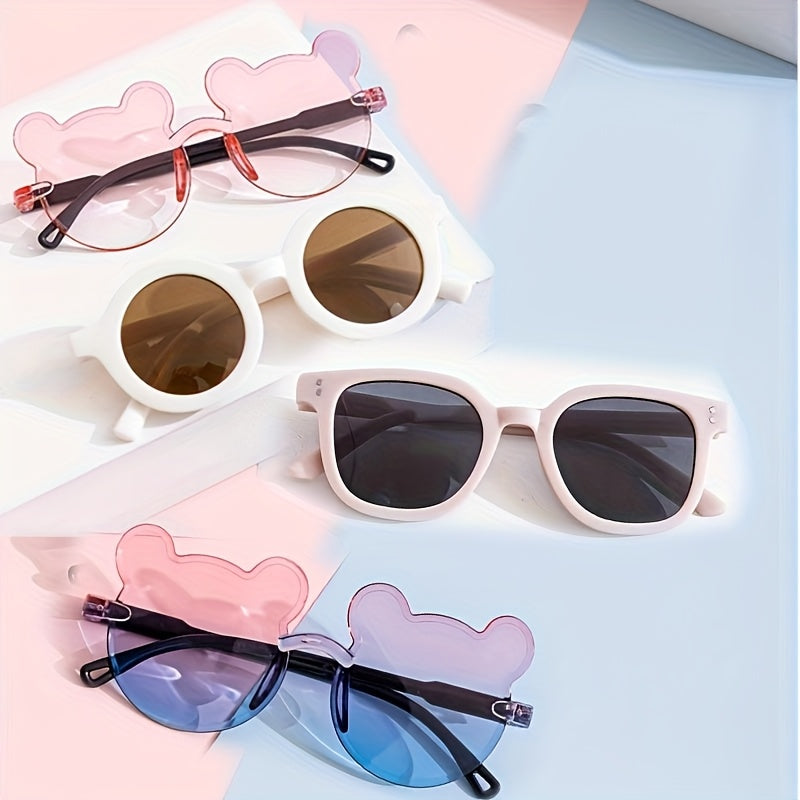 4 dona O'smirlar uchun ayiq quloqli ramkali modali ko'zoynaklar, ochiq havoda himoya qilish uchun, basseyn partiyalari va maxsus tadbirlar uchun sovg'a sifatida ideal.