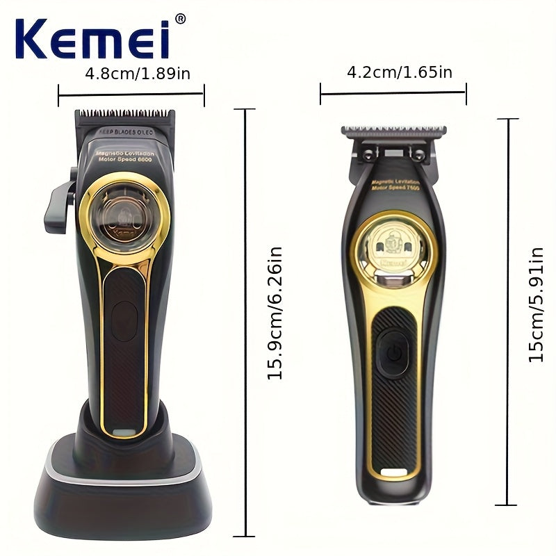 Kit de recortadora eléctrica con cargador USB, cortapelos portátil para hombres, 2 en 1, afeitadora, recortadora de barba y vello, batería de litio recargable