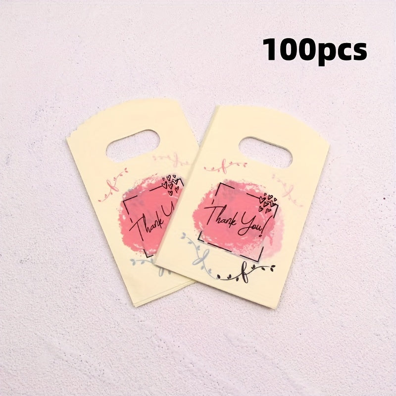 Мини-пластиковые подарочные пакеты с ручками Спасибо за упаковку украшений, сувениры для вечеринок
