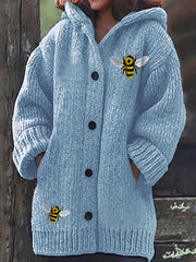 Women's Knitted Hooded Cardigan Plus Size Casual Autumn Winter Fashion