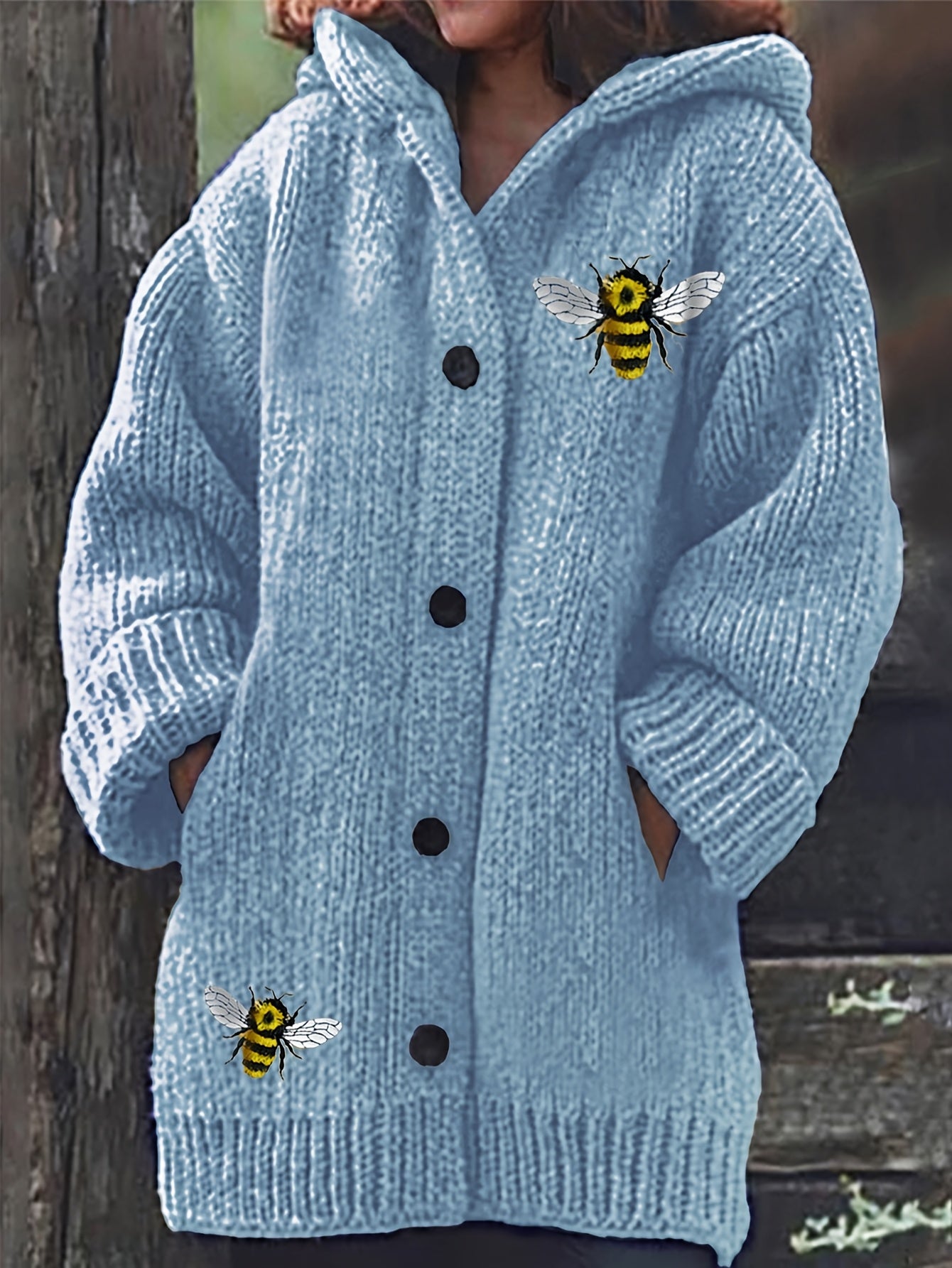 Women's Knitted Hooded Cardigan Plus Size Casual Autumn Winter Fashion