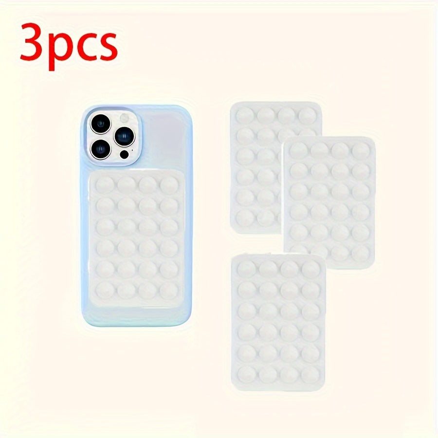 Juego de 3 soportes para teléfono con ventosas de silicona antideslizantes, soportes portátiles para manos libres