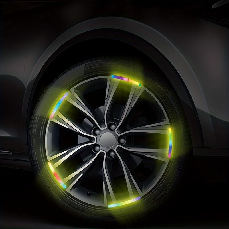 20 dona avtomobil g'ildirak yorituvchi reflektiv stikerlar rang-barang oq kamalak g'ildirak bezaklari