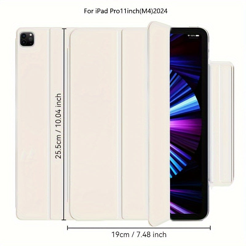 iPad Mini 6, Air 4/5, Pro 11 2022, Air 6 11inch 2024 uchun sun'iy charm aqlli qop. Qalam ushlagichi, kuchli magnit yopilishi va ultra ingichka dizayni bilan egiluvchan qattiq qopqoqni o'z ichiga oladi.