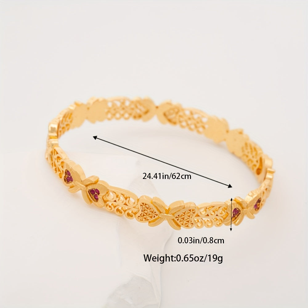 Ethnic Style Bracelet for Women Dubai African Nigeria Wedding Jewelry Elegant Closed Mouth Design