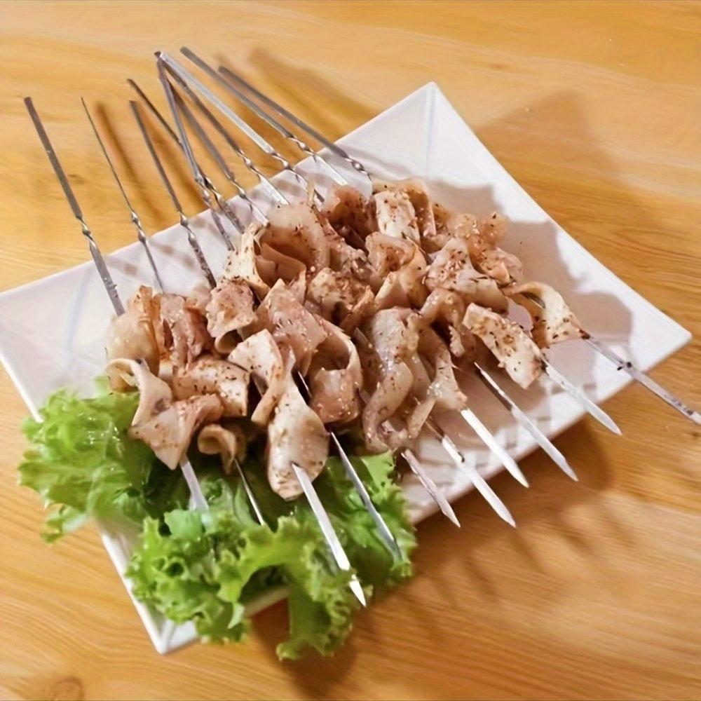 Set of 20/30/50 Stainless Steel BBQ Skewers with Storage Tube for Grilling