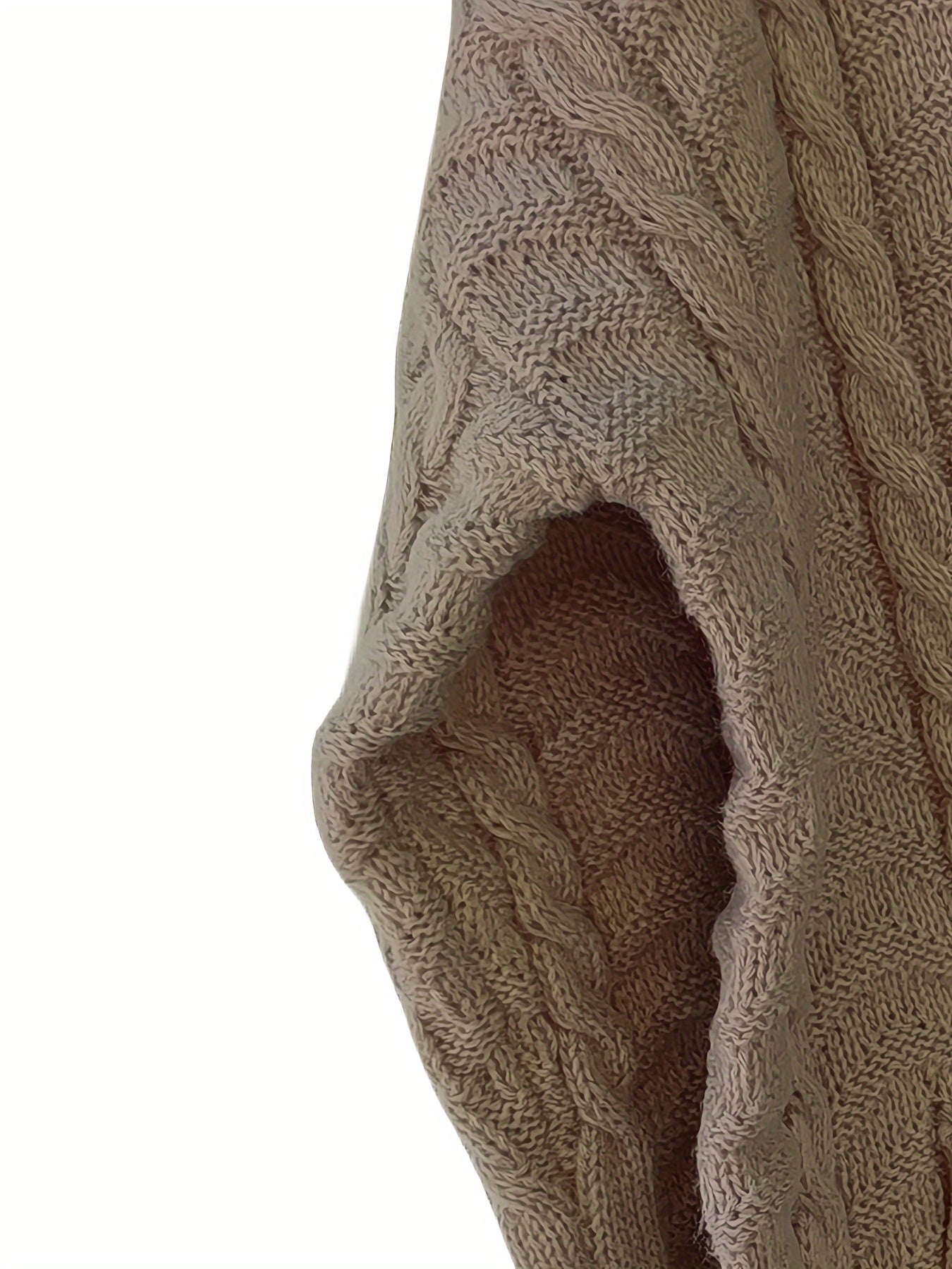 Plus-Size Cable Knit Cardigan for Women Long Sleeve Open Front Pockets Fall Winter