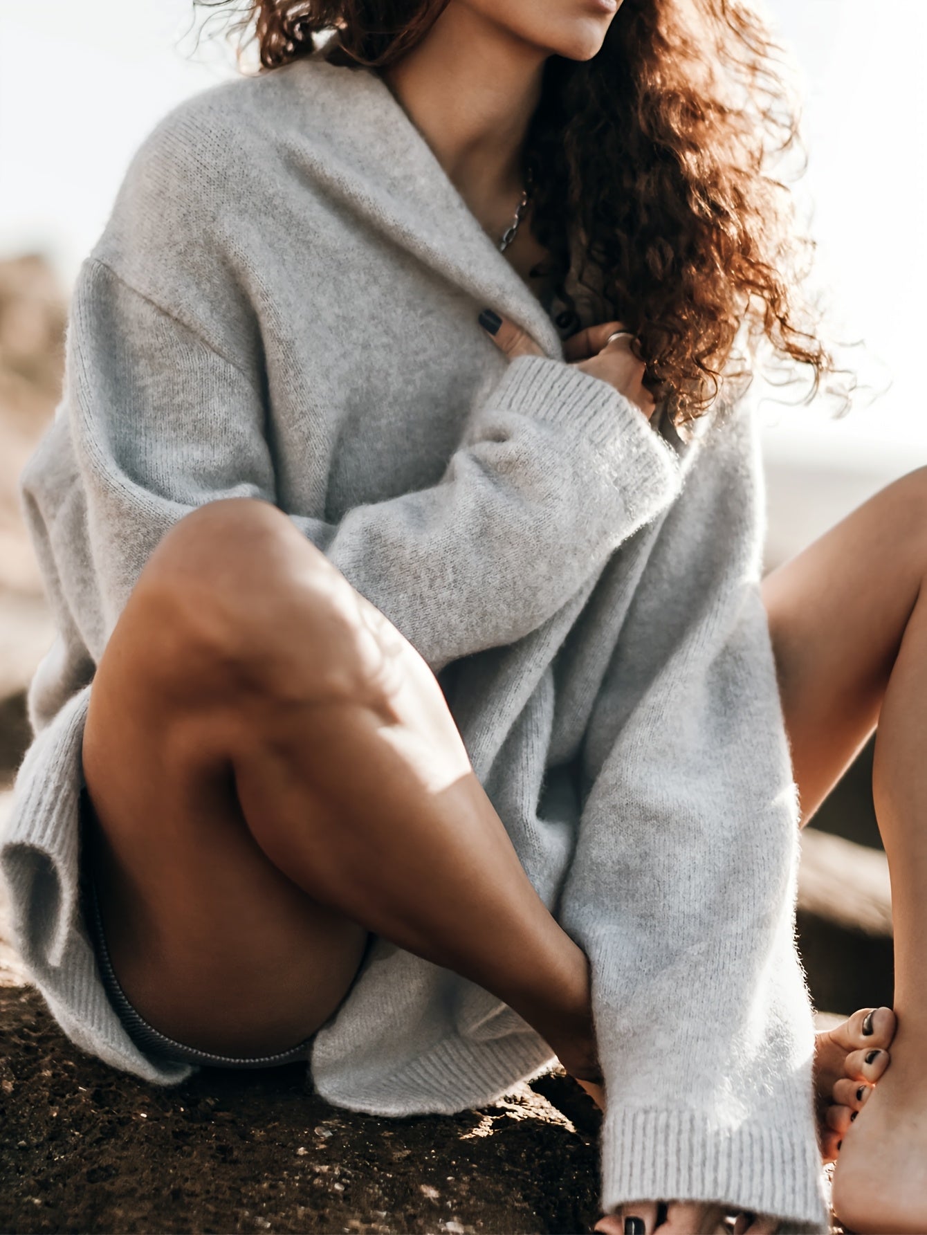 Кардиган для женщин больших размеров с длинными рукавами, открытая передняя часть, карманы, осень-зима, дышащий трикотаж