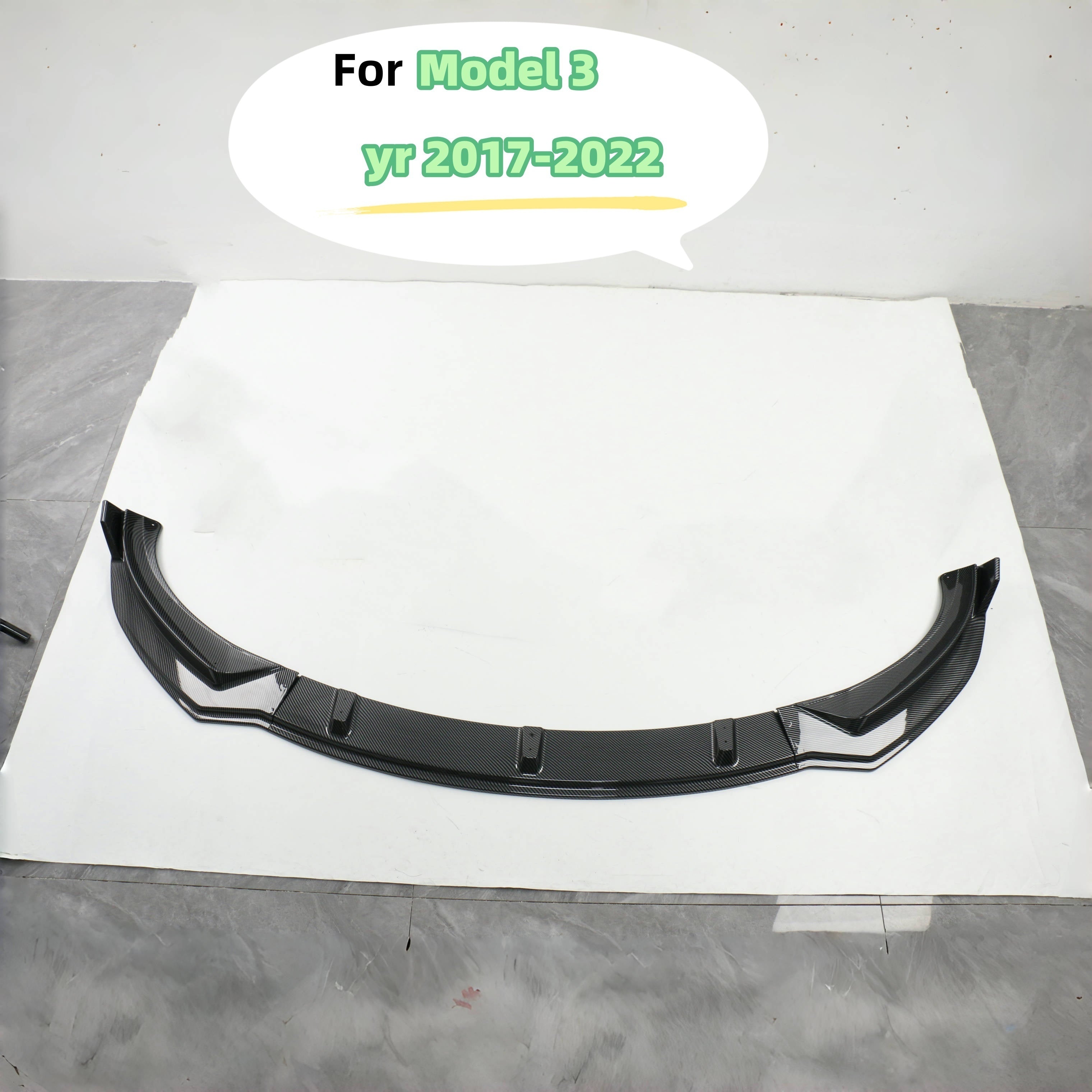 Передний спойлер из ABS черный для Tesla Model 3 2017-2022 автомобильная модификация