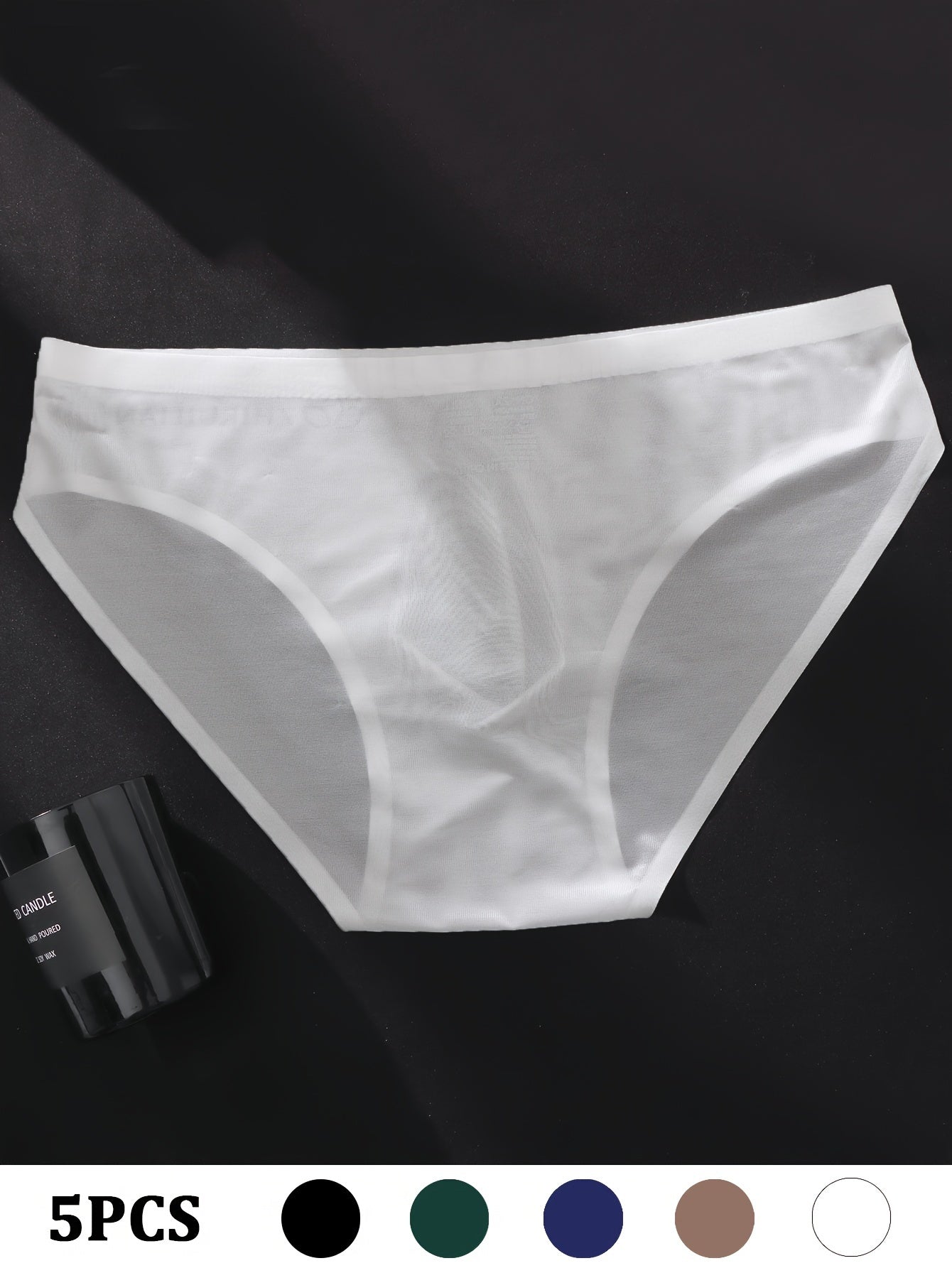 Men's Seamless Breathable Nylon Spandex Briefs with Letter Print 5 Pack