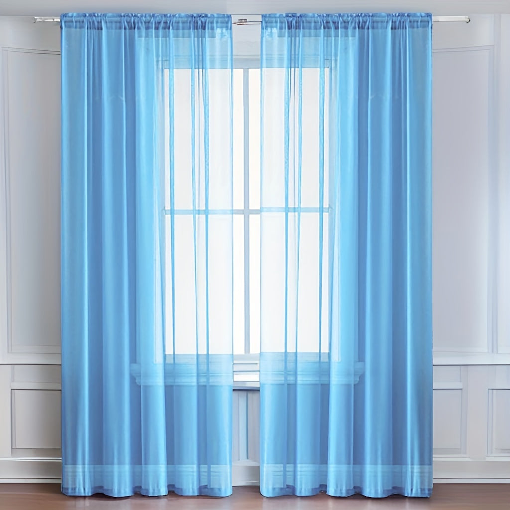 Contemporary Sheer Window Curtain for Bedroom, Gauze Panel, Cordless, Machine Washable