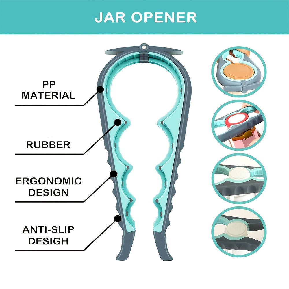 Set of 4 Multi-Function Stainless Steel and Plastic Kitchen Tool Set with Comfort Grip Handles