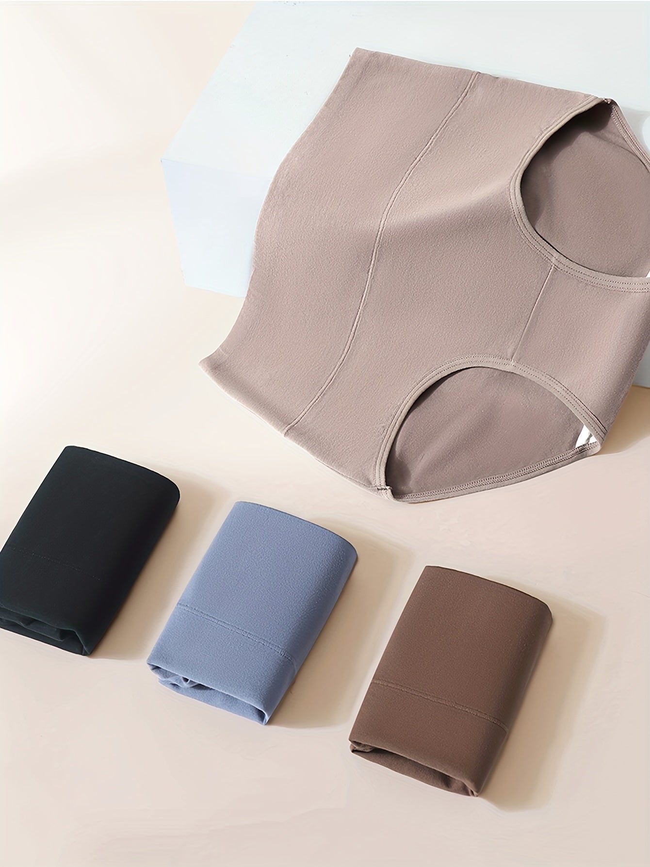 4 dona yuqori belli ayollar uchun shartli ichki kiyimlar to'plami, qorin nazorati, tizzani ko'taruvchi, katta o'lcham, nafas oladigan paxta