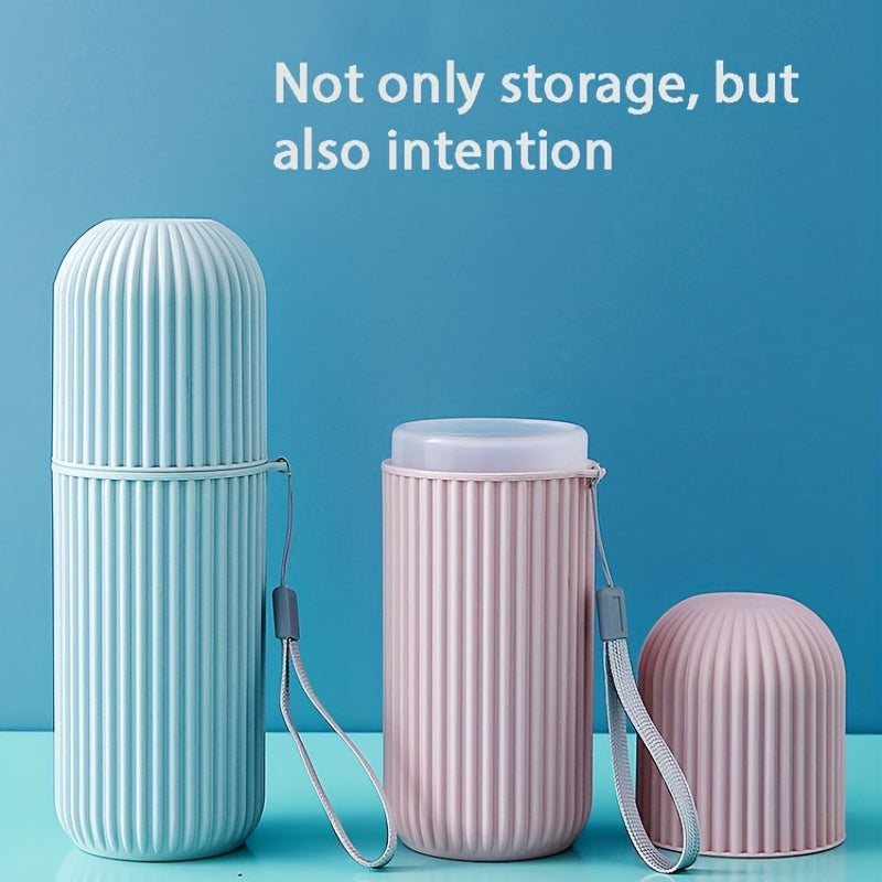 Sayohat uchun tish cho'tkasi va og'iz bo'shlig'ini yuvish uchun stakan saqlash qutisi, portativ tish pastasi tashkilotchisi