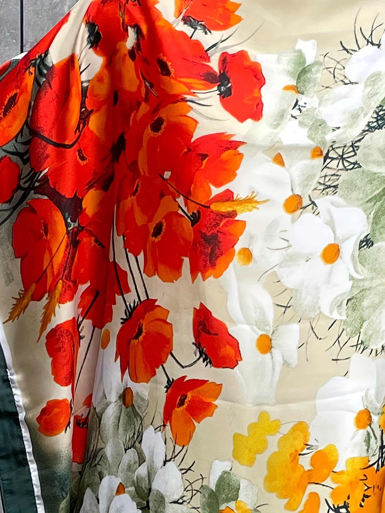 Плюс сайз женское макси платье-кафтан с цветочным принтом для лета, пляжное, повседневное