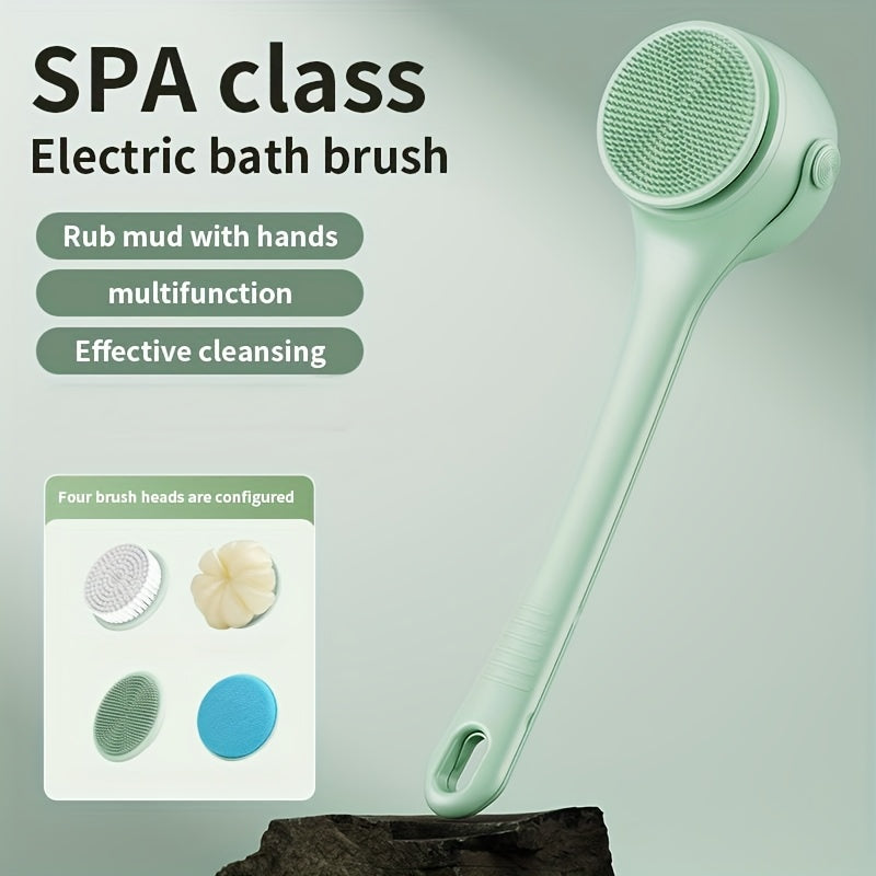 4-in-1 Elektrik Dush Cho'tkasi, Uzoq Tutqichi, SpA Sinfi va 4 Ta'kidlanuvchi Cho'tka Boshliqlari, Qayta Zaryadlanuvchi Lityum Batareya, USB Zaryadlash, ≤36V Ishlash Voltaji