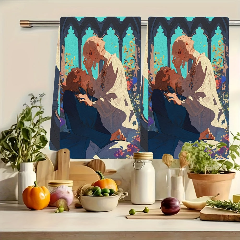 2pcs Ultra-Soft Absorbent Kitchen Towels for Dish and Hand Use