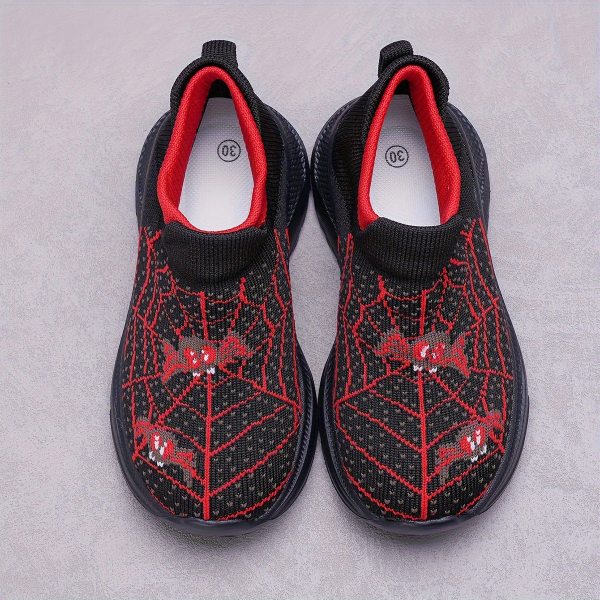 Kids' Knit Fabric Slip-On Sneakers with Cartoon Design for Boys and Girls