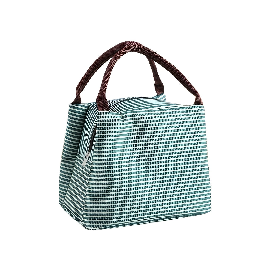 Insulated Lunch Box Bag with Aluminum Foil Lining Reusable Bento for Outdoor Picnics