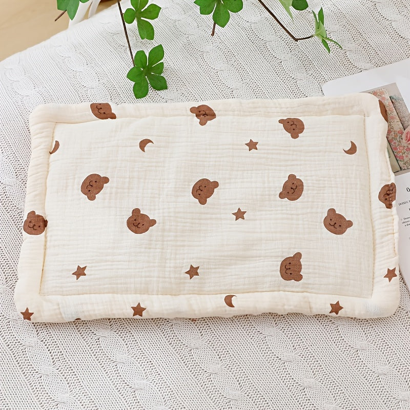 Almohadilla plana transpirable con puntos táctiles y funda de muselina absorbente para todas las estaciones