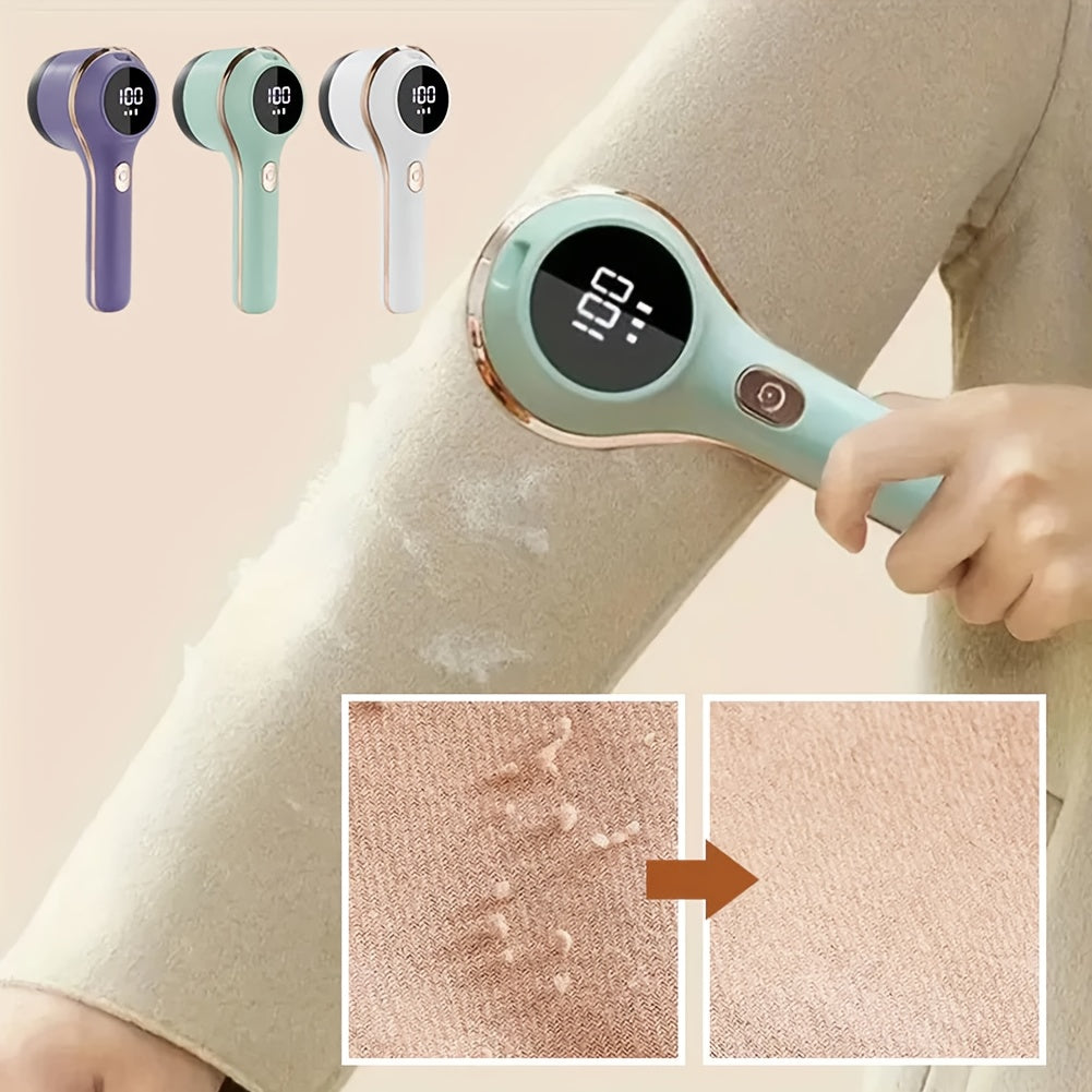 Pelador de tela portátil con USB recargable y sistema de 6 cuchillas para ropa y uso en el hogar