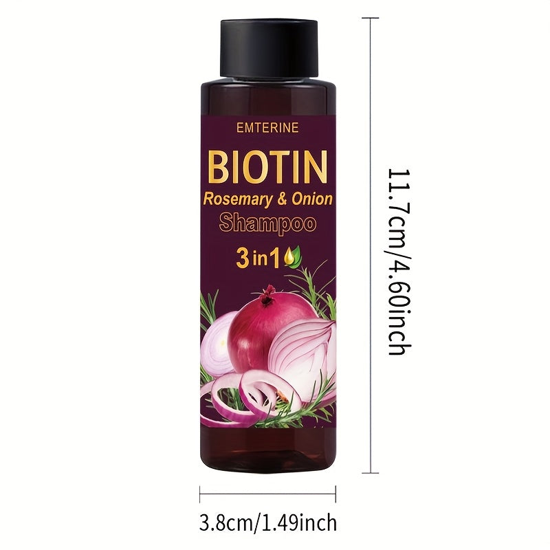 3-in-1 Biotin Rosemary Onion Shampoo for Dry Frizzy Hair 100g
