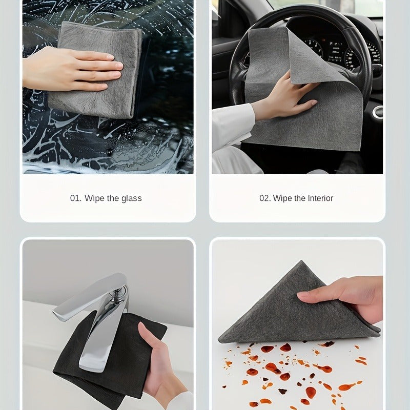 5-Pack Microfiber Glass Cleaning Cloths Woven Absorbent Lint-Free for Windows Mirrors Kitchen Outdoor