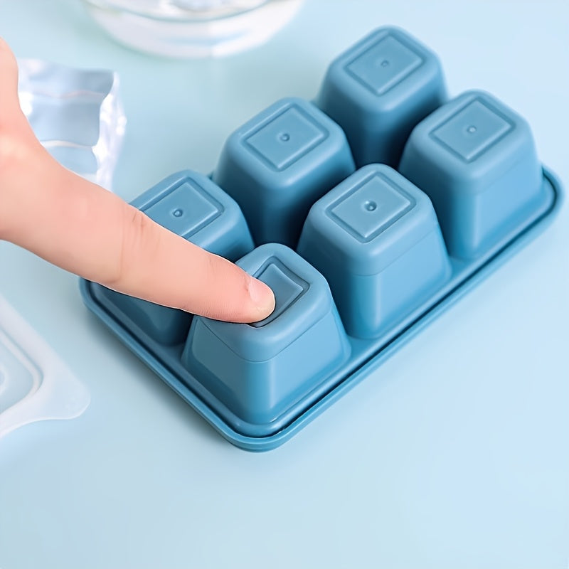 3Pcs Ice Cube Trays with Lids Food-Grade PP Plastic Stackable Leak-Proof Color-Coded