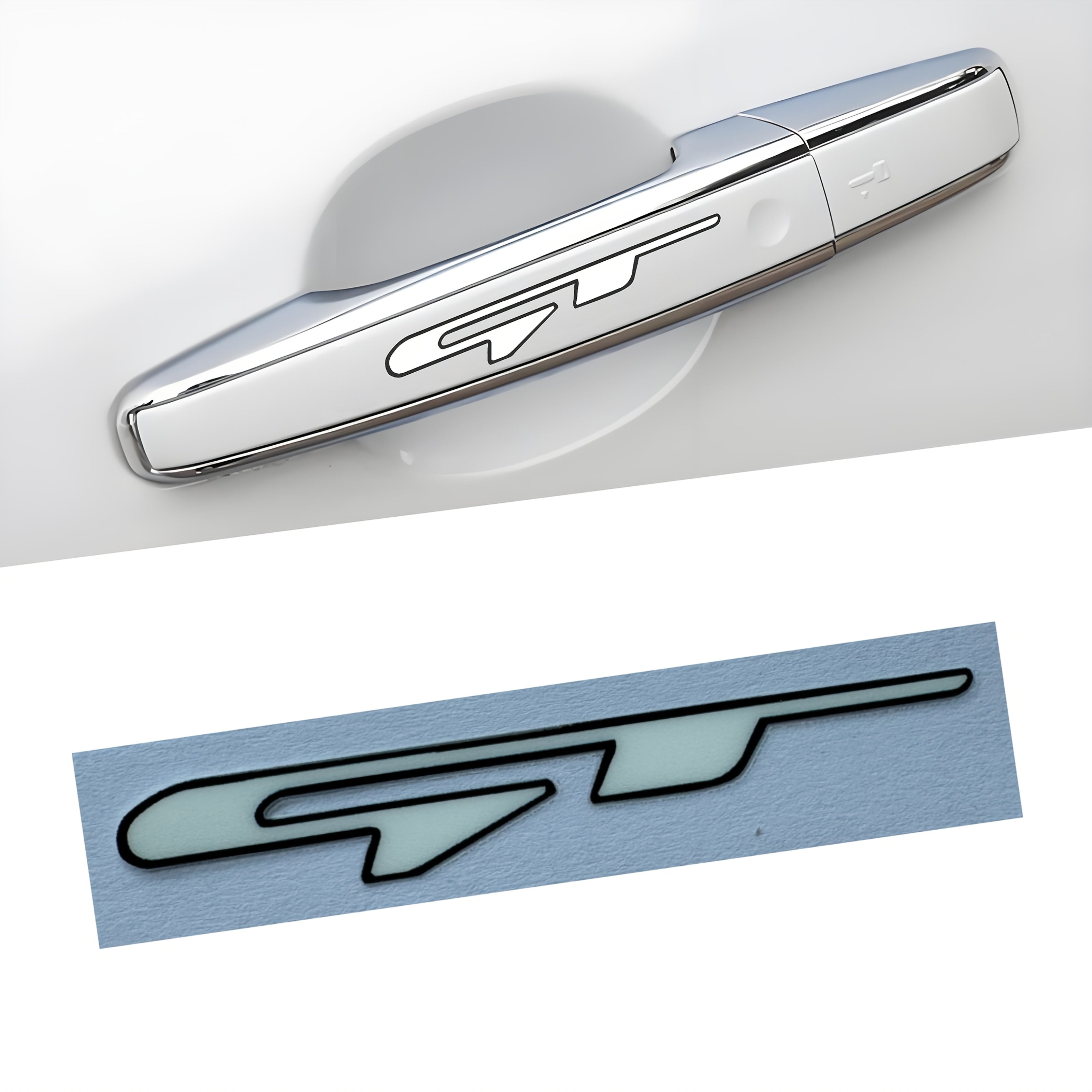 2 Pcs Black Vinyl Car Logo Stickers White Arrow Decal Exterior Style