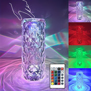 Crystal Rose Desk Lamp Touch Control Remote USB Dimmable 16 Colors Romantic Gift