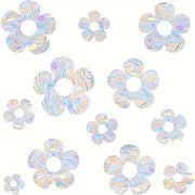 Rainbow Flower Window Clings Set of 13 Reusable Bird Collision Decals