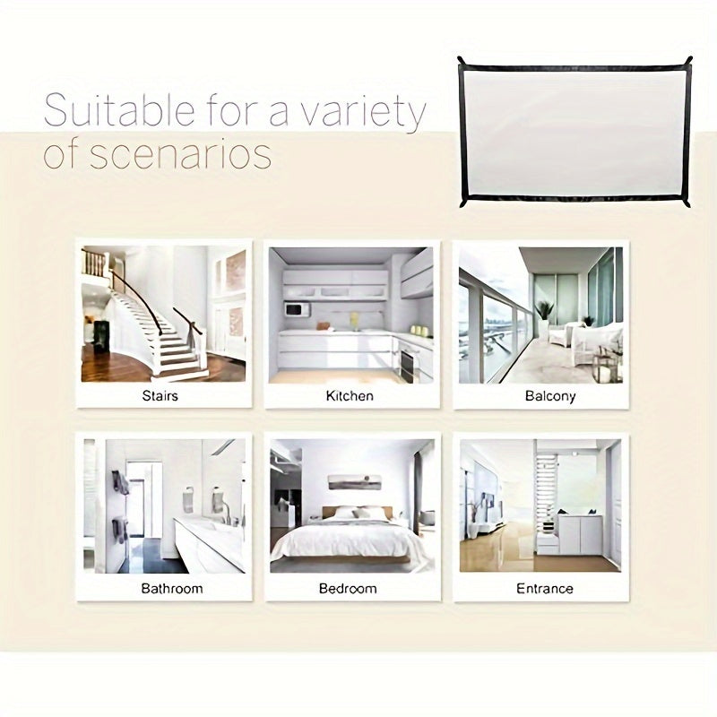 Synthetic Pet Safety Barrier for Dogs and Cats Indoor Mesh Fence Non-Drill Installation