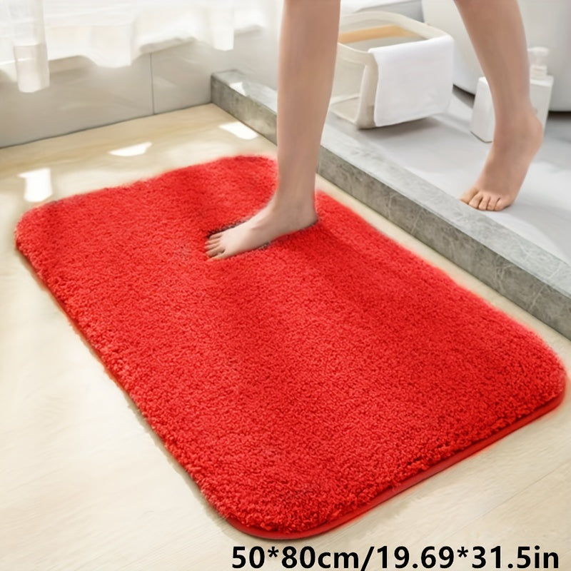 Alfombra de baño de felpa de secado rápido con respaldo antideslizante de espuma viscoelástica y alfombra de fibra esponjosa para inodoro