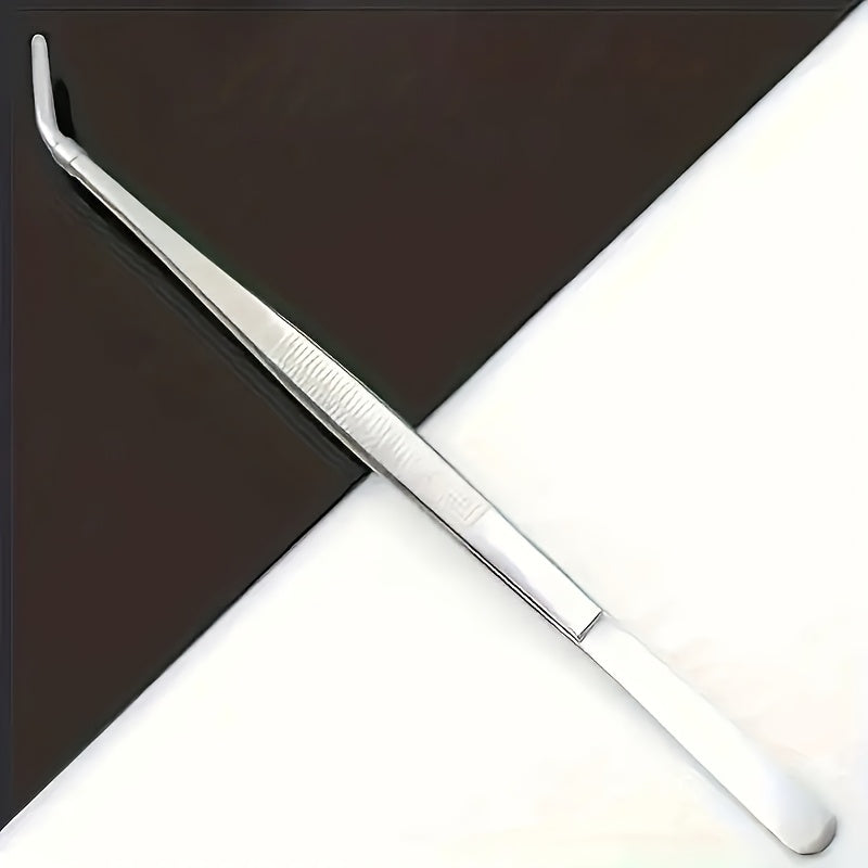 Set of 2 Stainless Steel Tweezers Non-Slip Precision Pliers for Cooking Jewelry Crafting