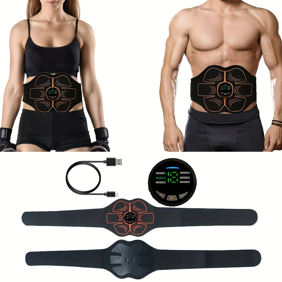 USB orqali zaryadlanadigan batareyaga ega EMS mushaklarni mashq qilish belbog'i, 6 rejim, 18 intensivlik, bel va qorin mushaklari uchun moslashuvchan uy sport uskunasi. Ajoyib 14-fevral sovg'asi.